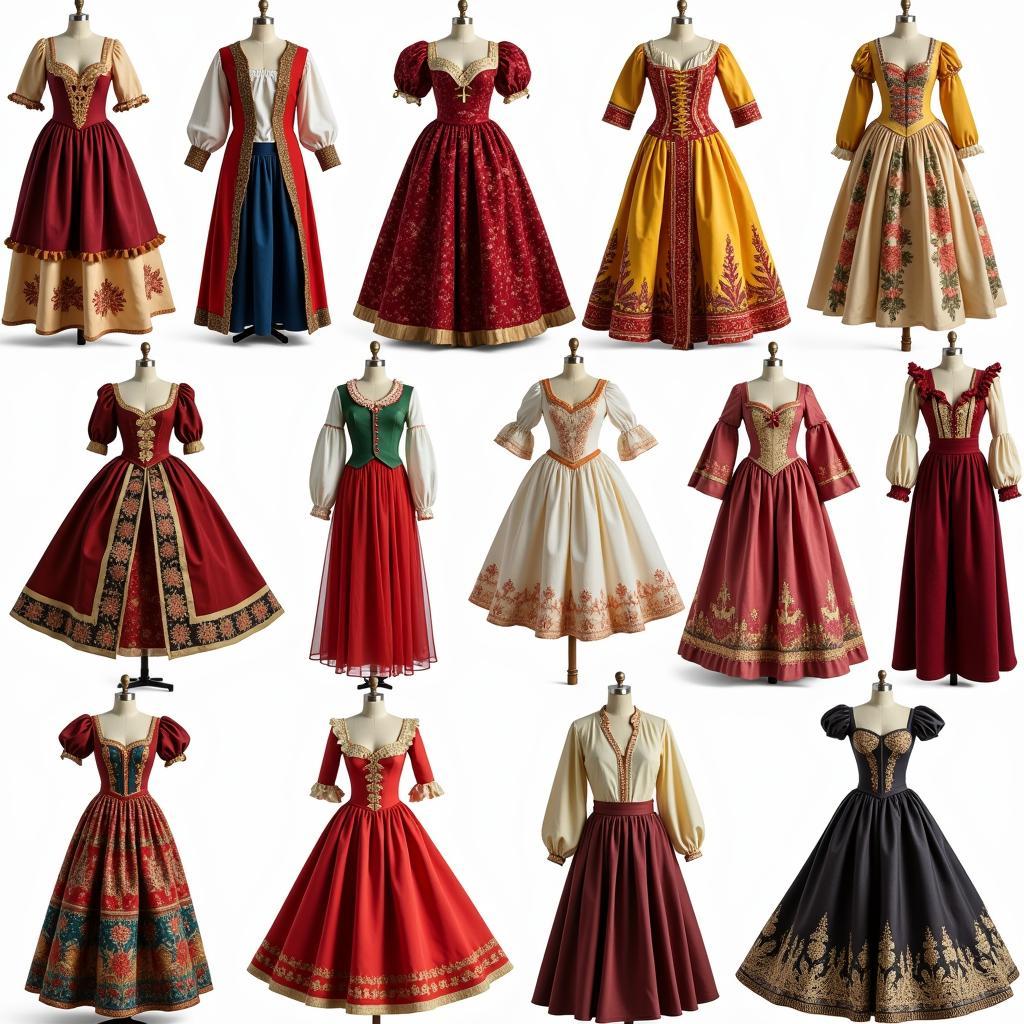 Various Styles of Spanish Ballet Costumes