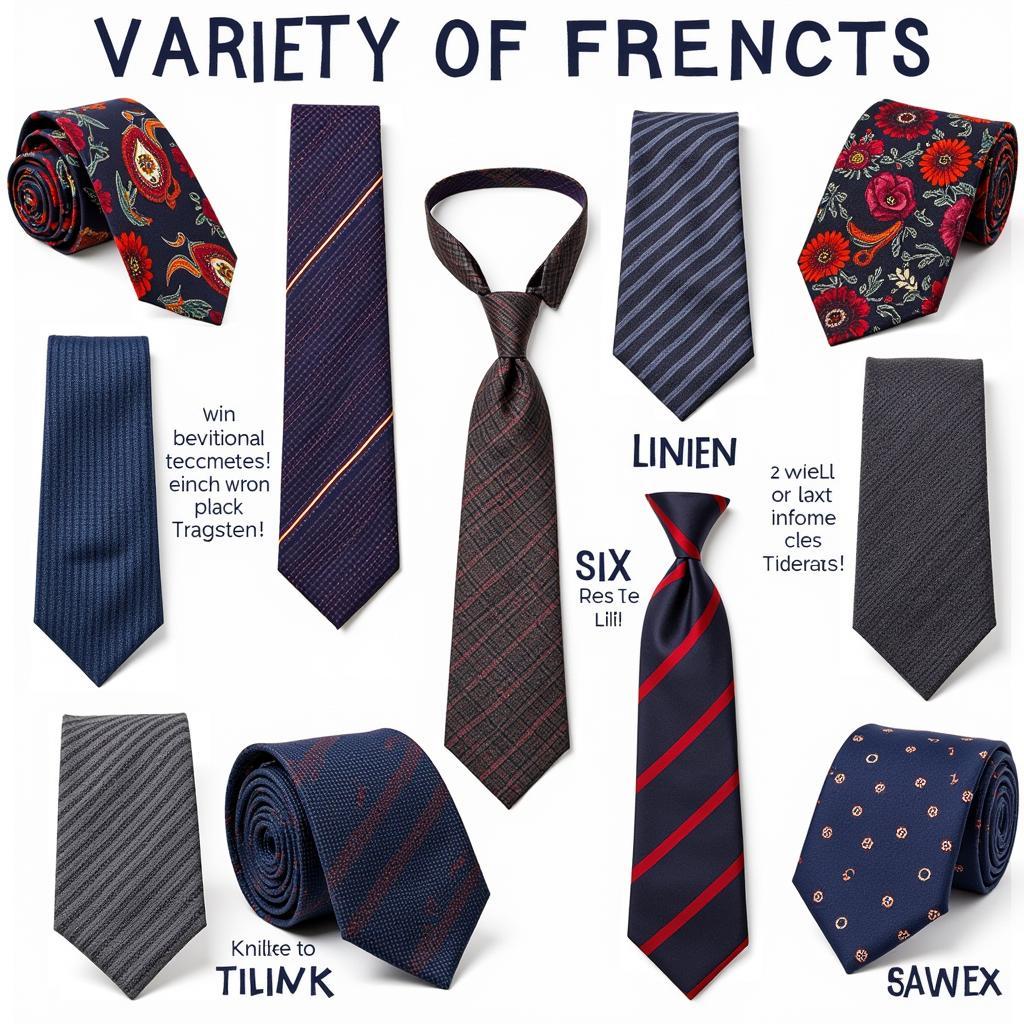 Different types of French cravats