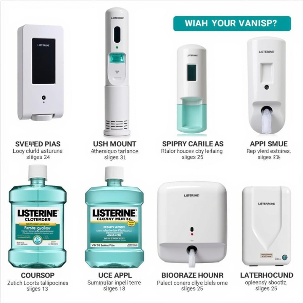 Các loại dispenser Listerine khác nhau