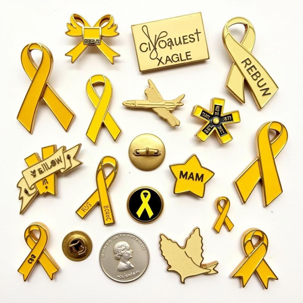 Các loại huy hiệu yellow ribbon pins với nhiều thiết kế