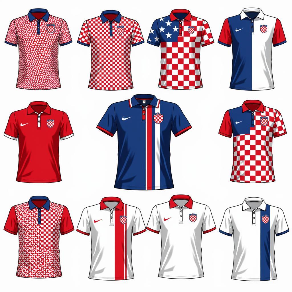 Các mẫu áo polo Croatia khác nhau