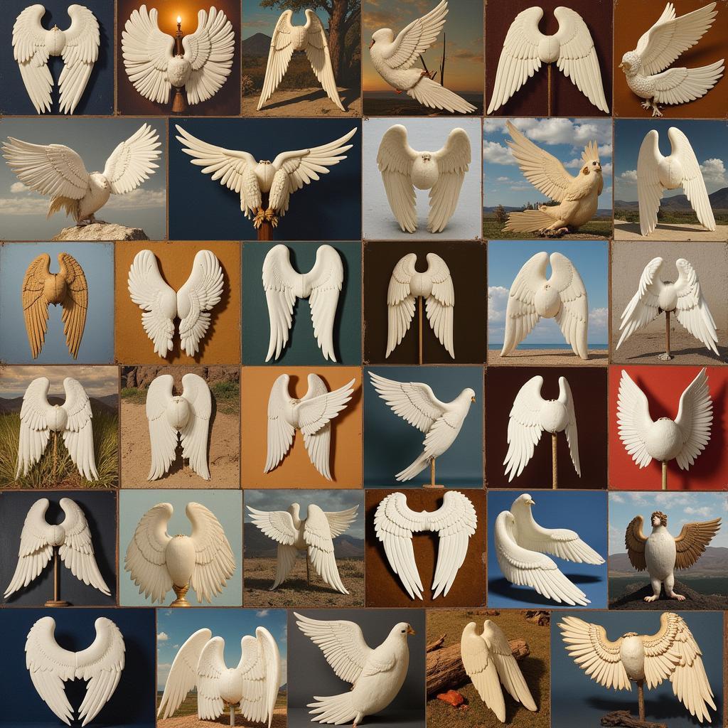 Different cultures depicting angel wings