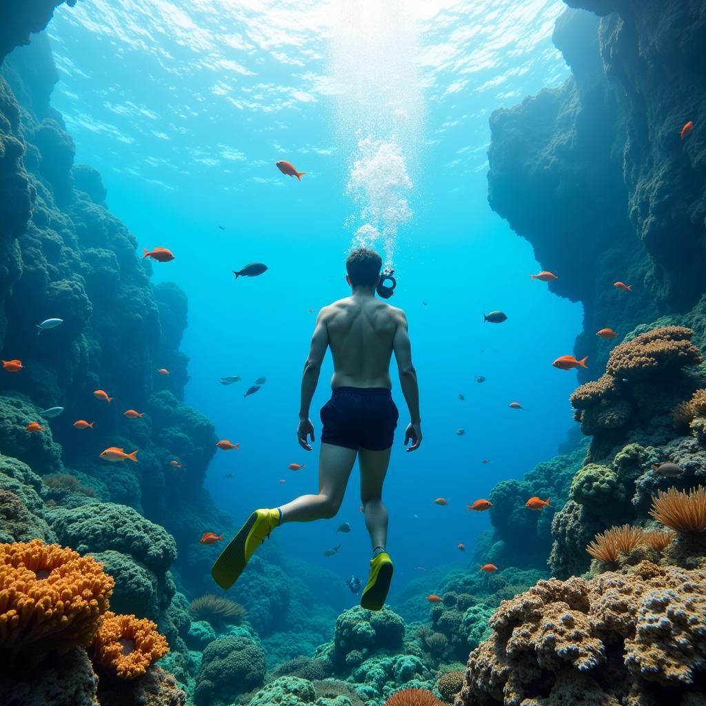 Bare Scuba Diving in Tropical Waters