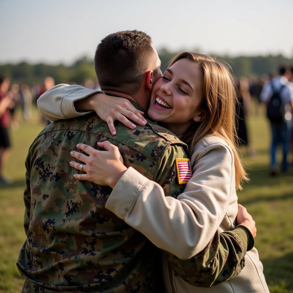 Emotional Reunion of a Marine Family