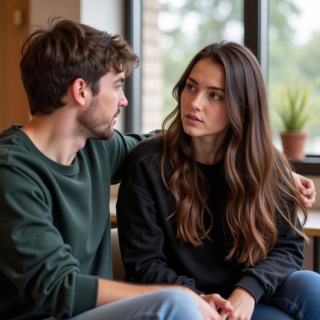 Student Couple Communicating Openly