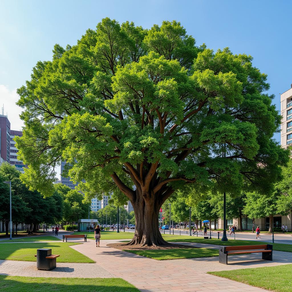 Banyan Tree in an Urban Park