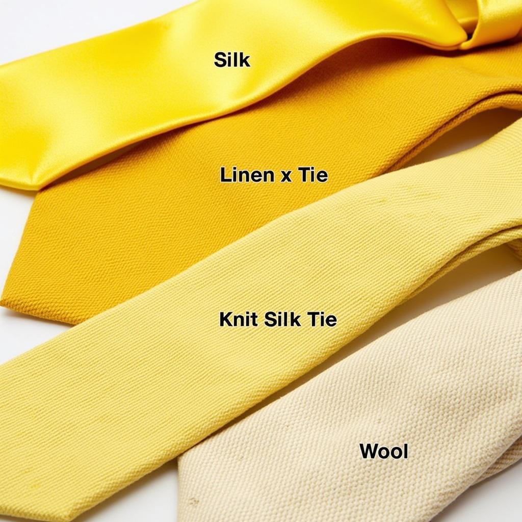 Different Fabrics and Textures for Yellow Ties