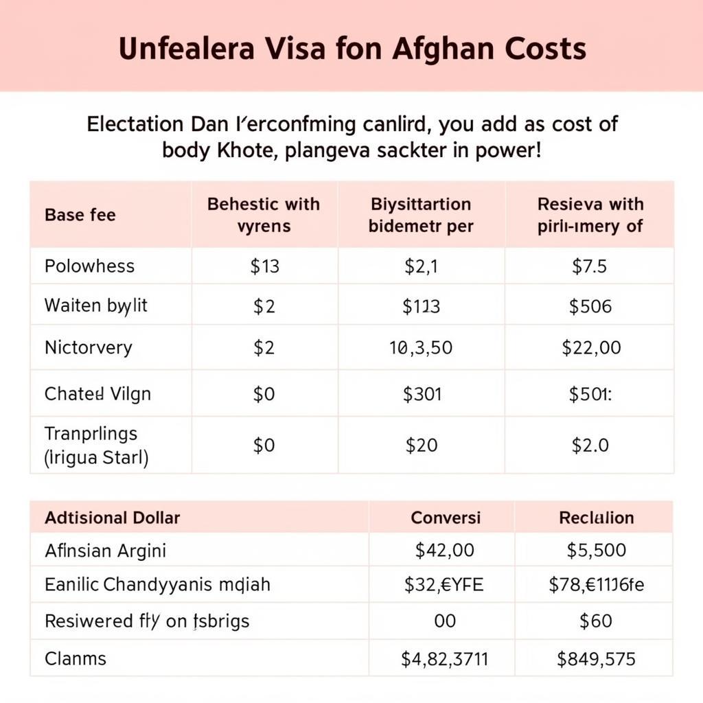 Chi phí Visa Canada cho người Afghanistan