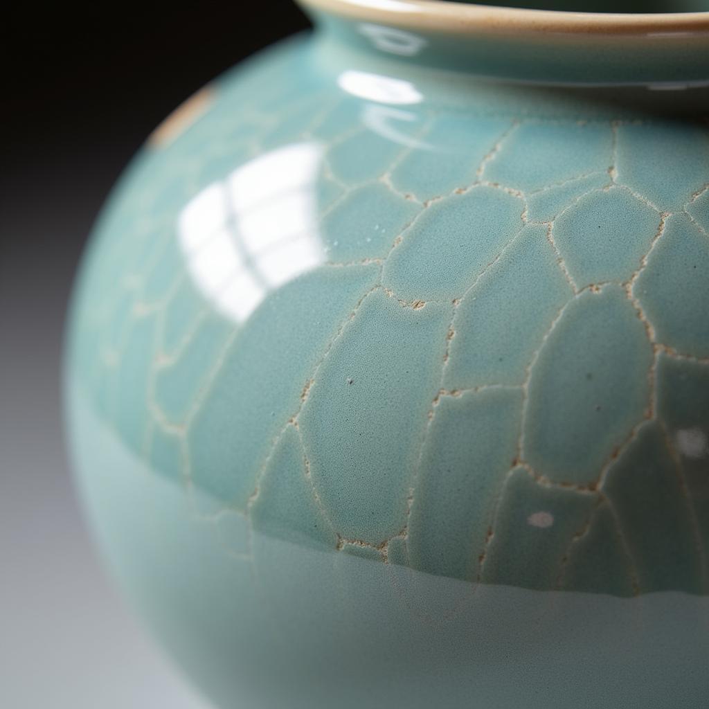 Detailed Surface of a White Porcelain Vase