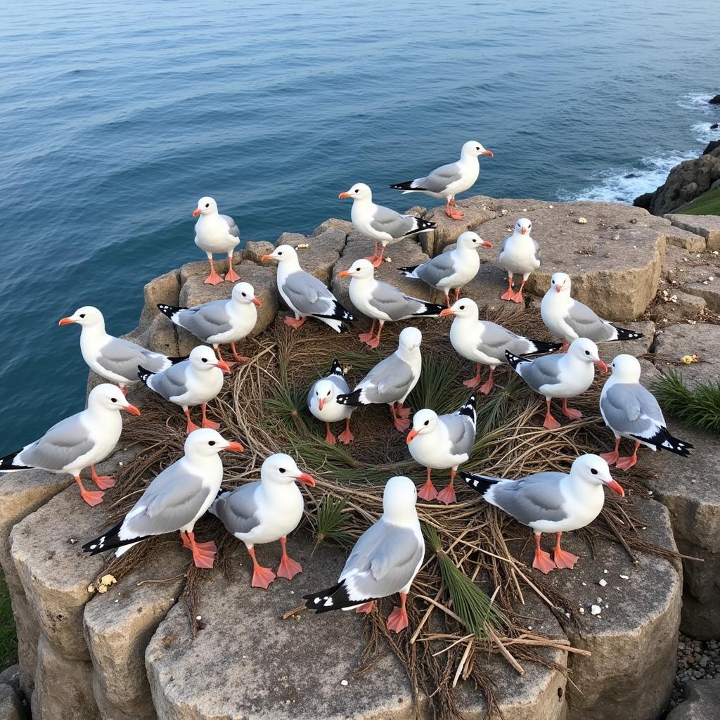 Seagulls Selecting Nesting Sites