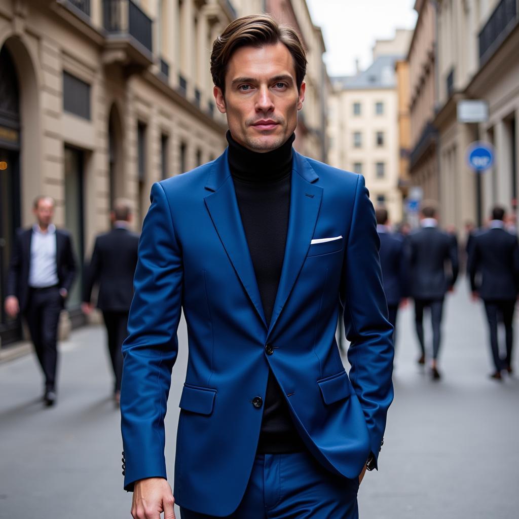 Cillian Murphy in a contemporary blue suit