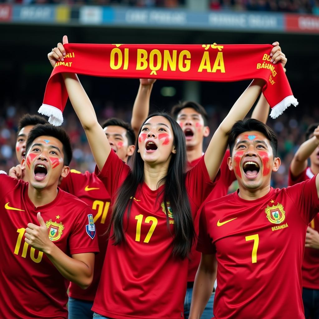 Enthusiastic Cheering for Đội Bóng Đá