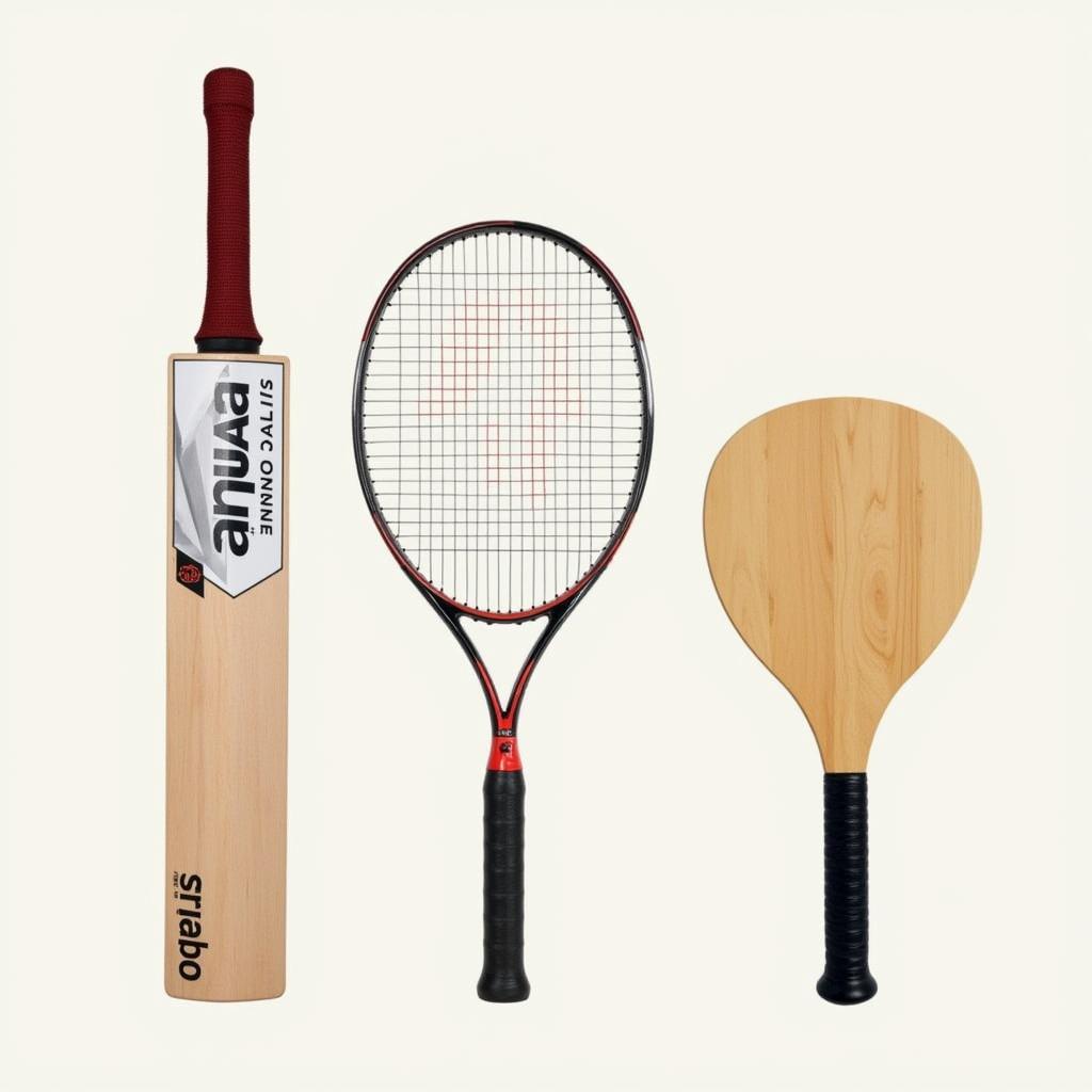 So sánh gậy cricket, vợt tennis và vợt bat tennis