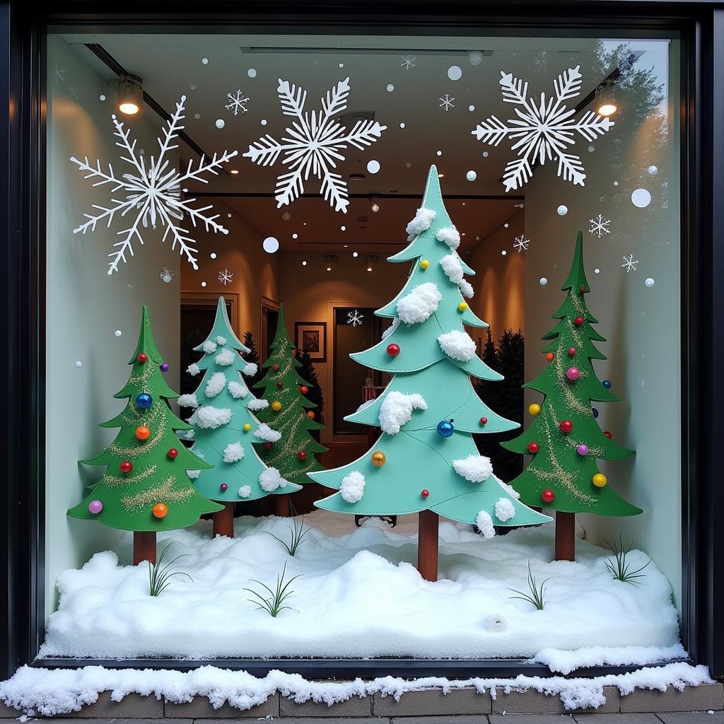 Modern and Magical Fake Snow Window Display