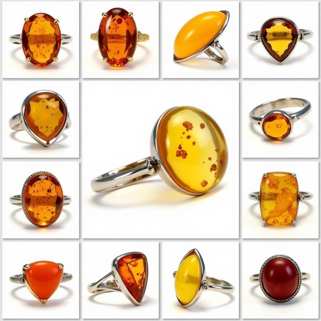 Different Amber Ring Styles