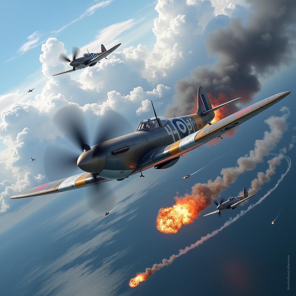 Digital WW2 Dogfight Artwork