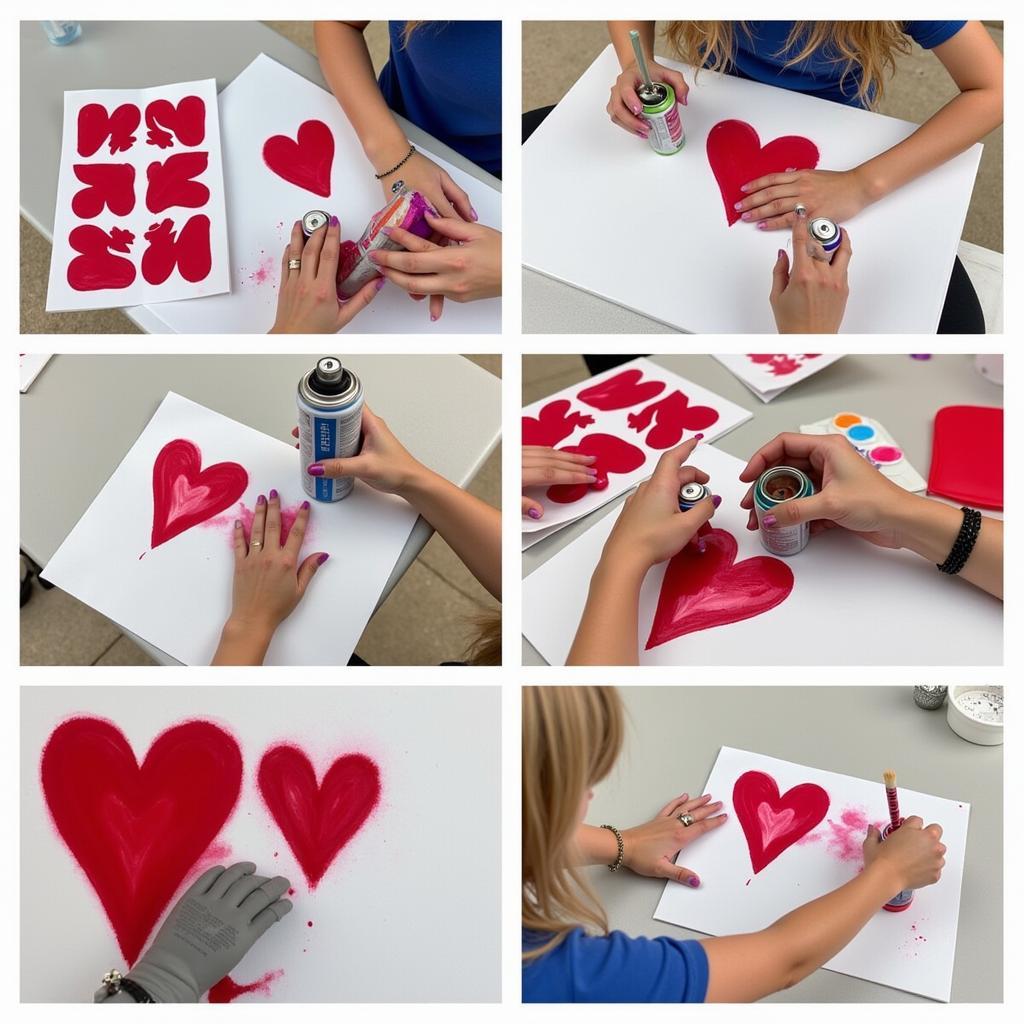 DIY Graffiti Hearts Wall Art: Stencil Techniques