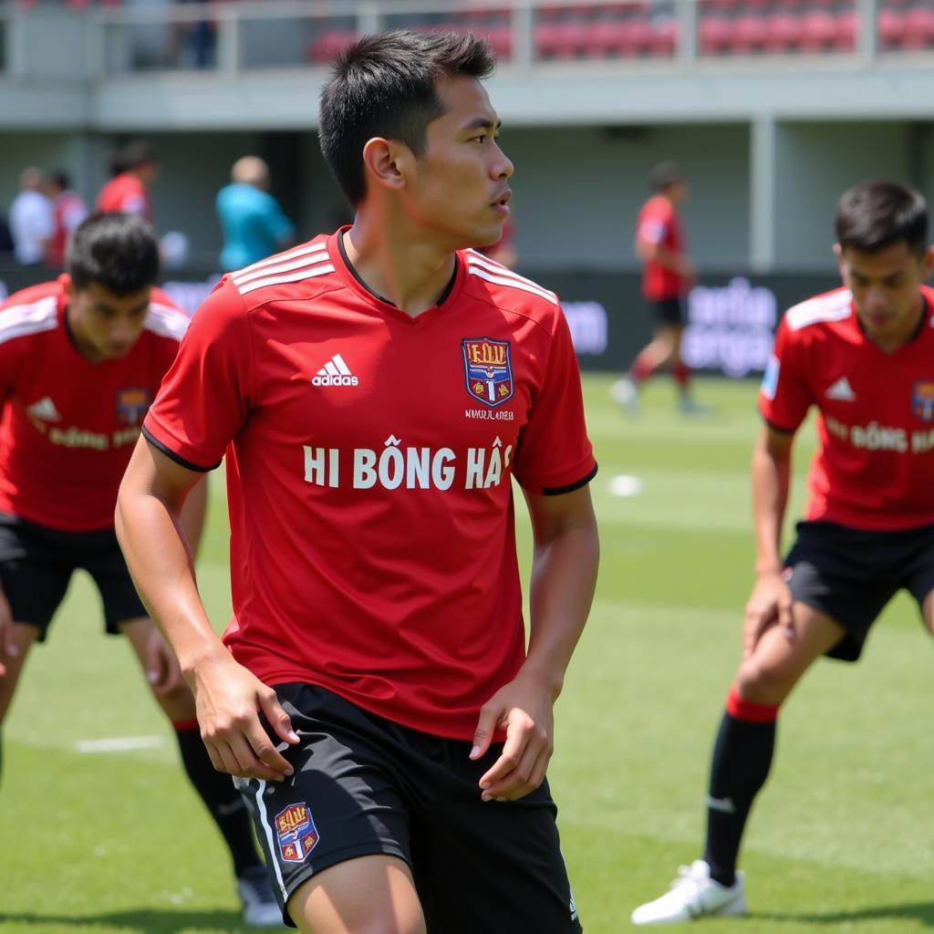 Đội Bóng Đá players diligently train for the upcoming match, symbolizing a new beginning.