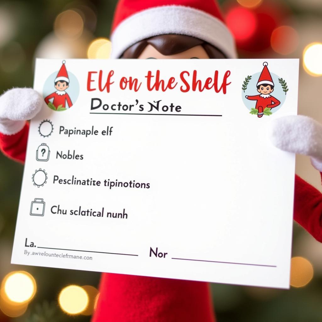 Elf on the Shelf Doctor's Note Template