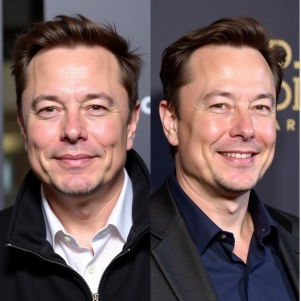 Elon Musk Public Image Before and After Hair Restoration