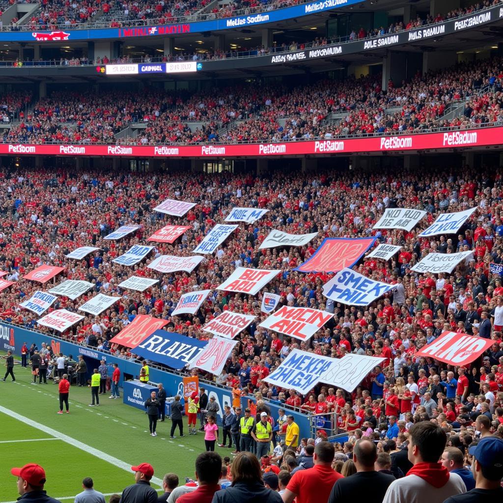 Fan art displays at MetLife Stadium