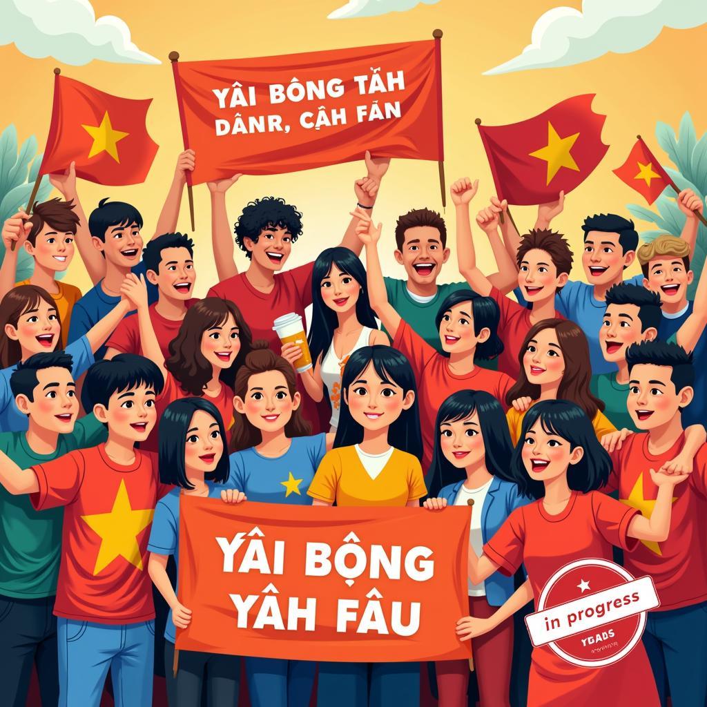 Fans of Đội Bóng Đá united by the In Progress spirit