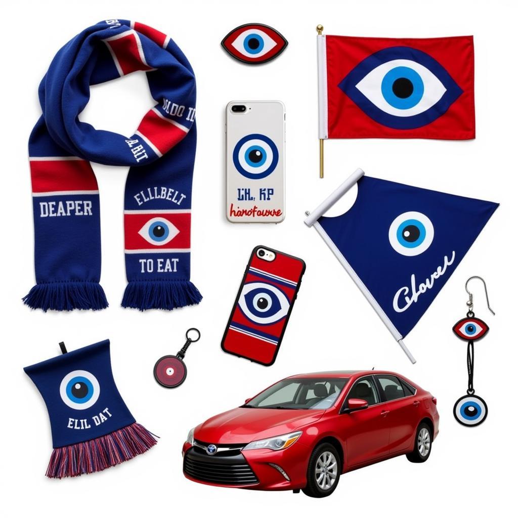 Football Fan Accessories with Large Evil Eye Imagery