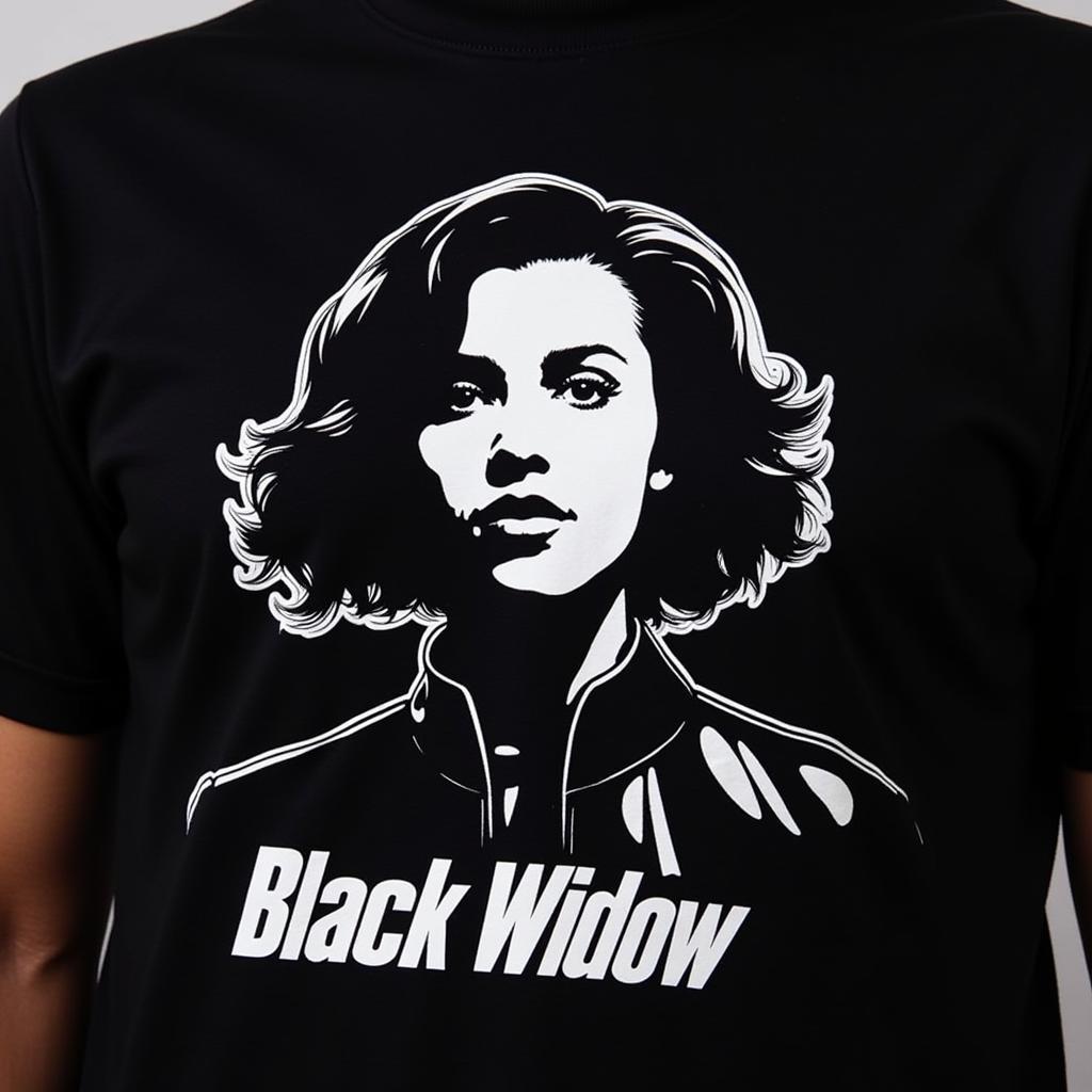 Griselda Blanco shirt design features her portrait and the nickname "Black Widow"