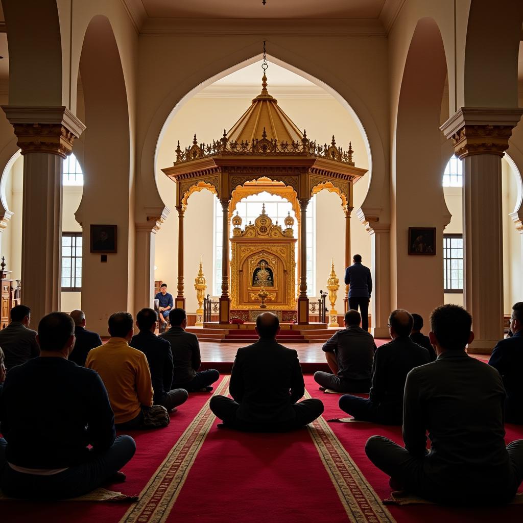 Interior view of a Gurdwara in Pennsylvania