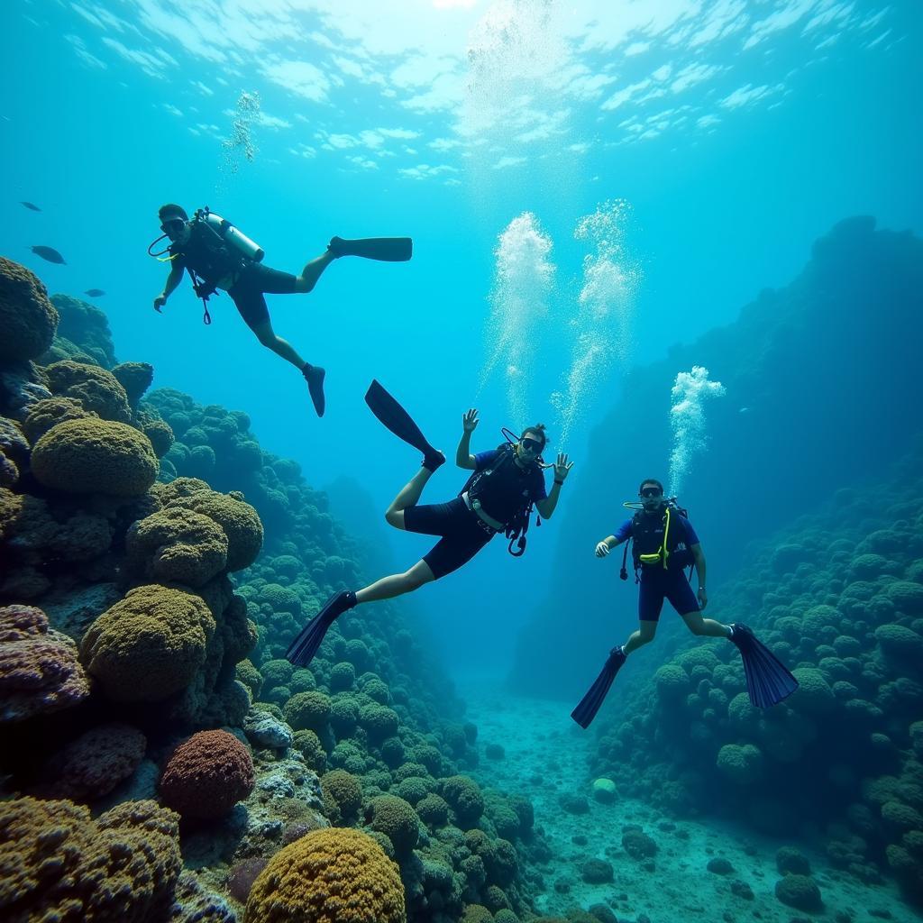 Diving activities in Utila