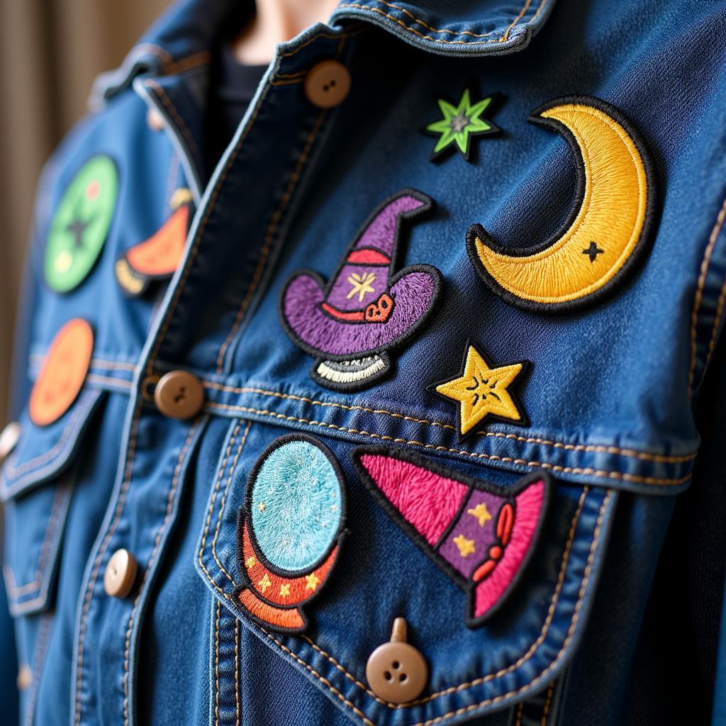 Hocus Pocus Patches on Denim Jacket