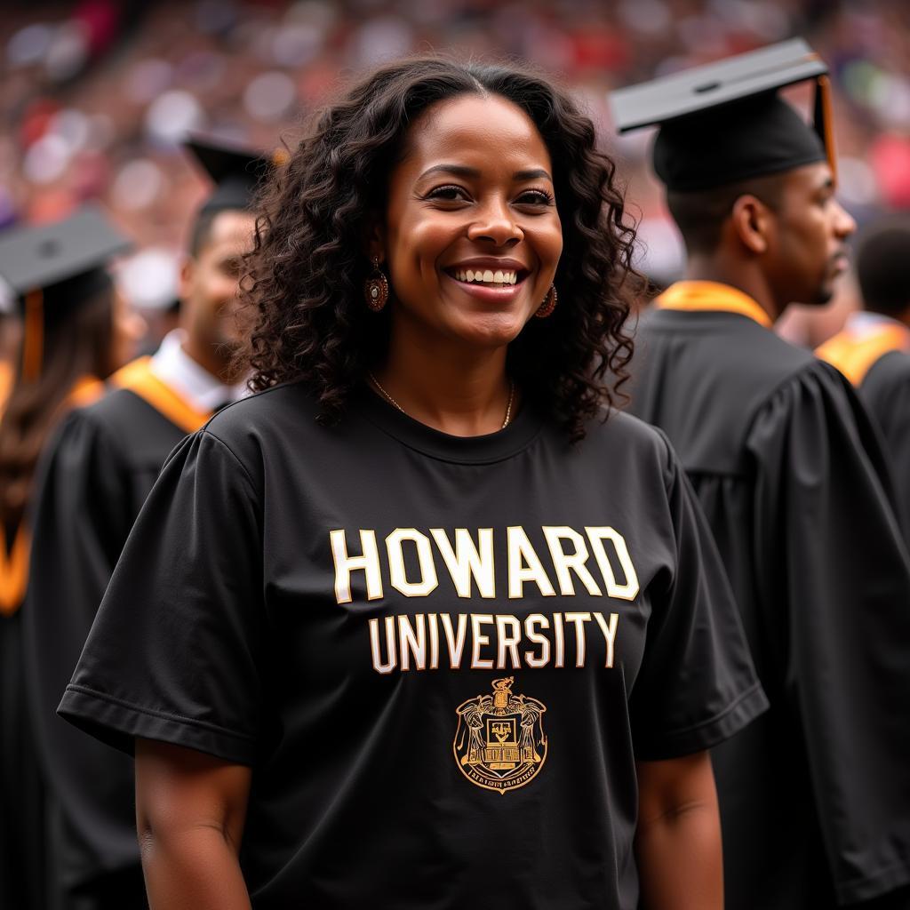 Howard University Mom Wearing Shirt at Graduation