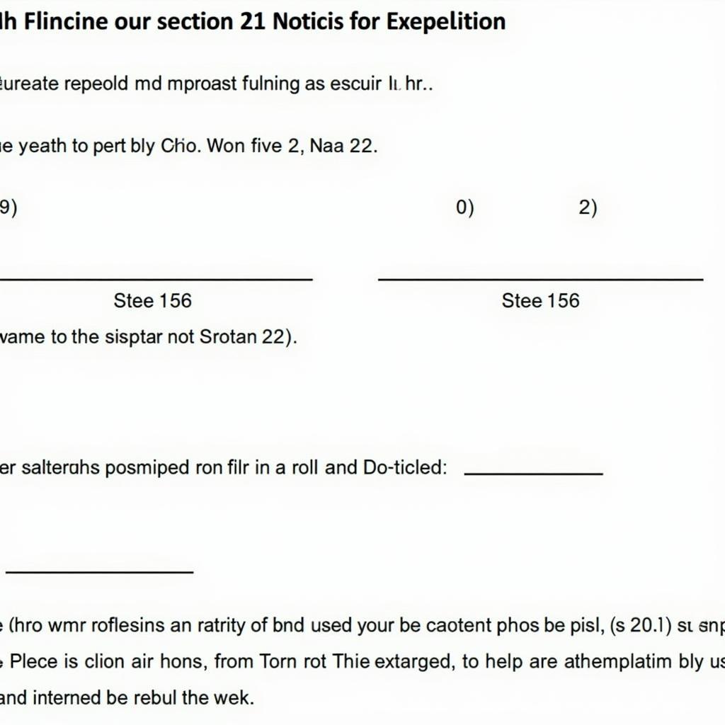 Hướng dẫn điền Sample Section 21 Notice