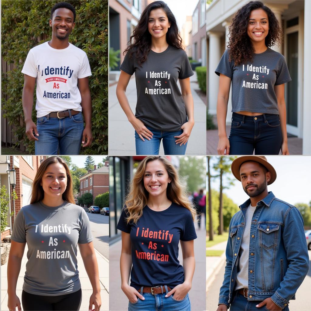 Diverse Styles of "I Identify As American" Shirts