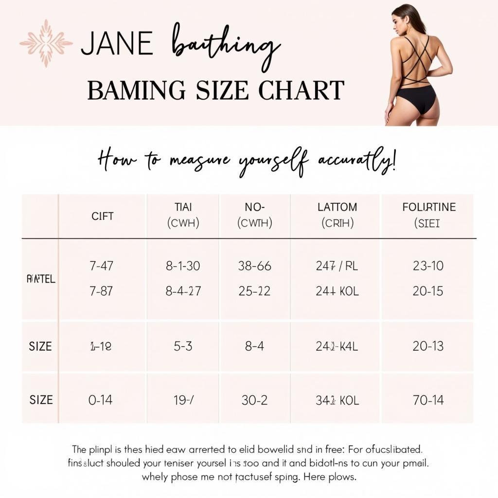 Jane bathing suits size guide helps you find the perfect fit for your body type.