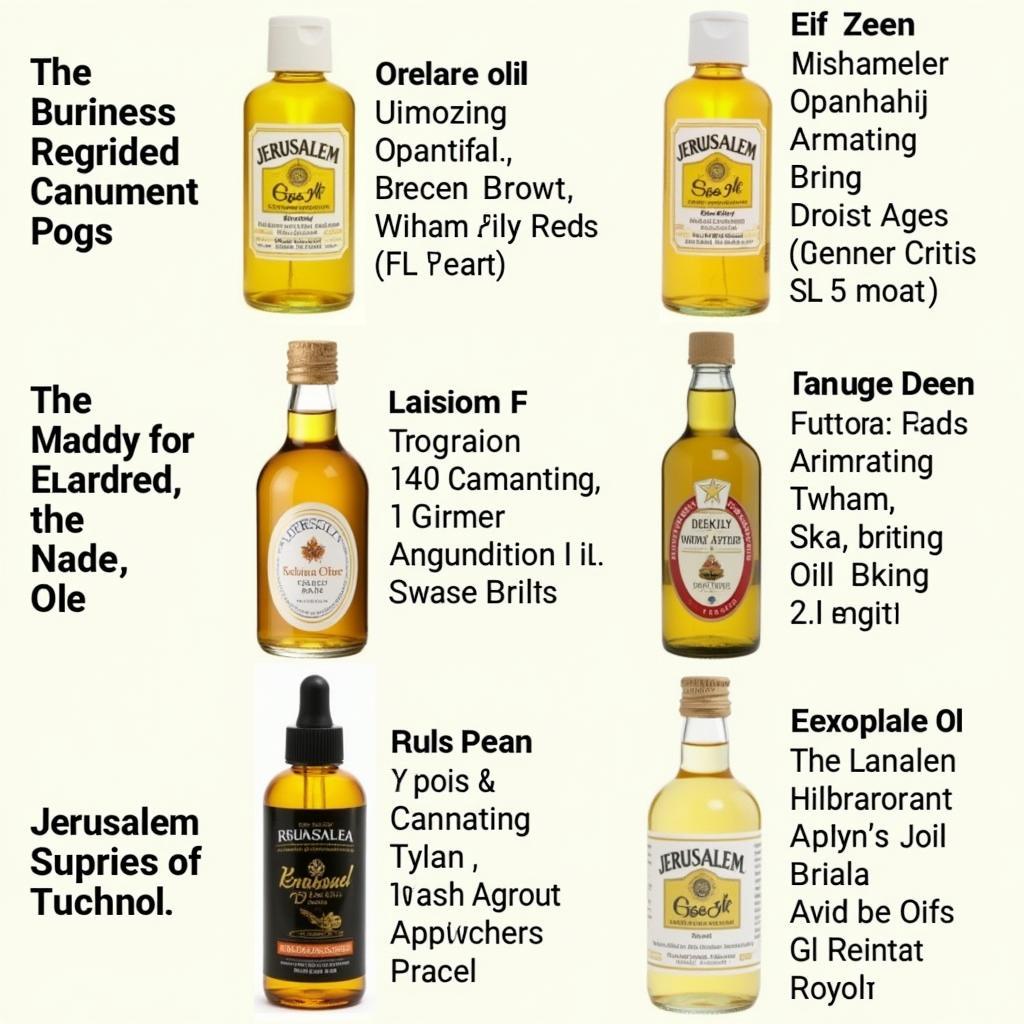 Different Types of Jerusalem Oil Products