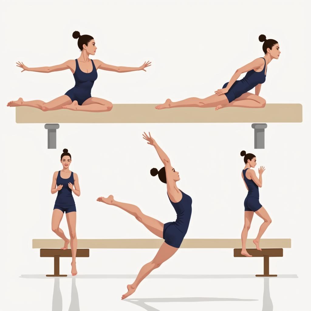 Warm-up exercises before balance beam practice