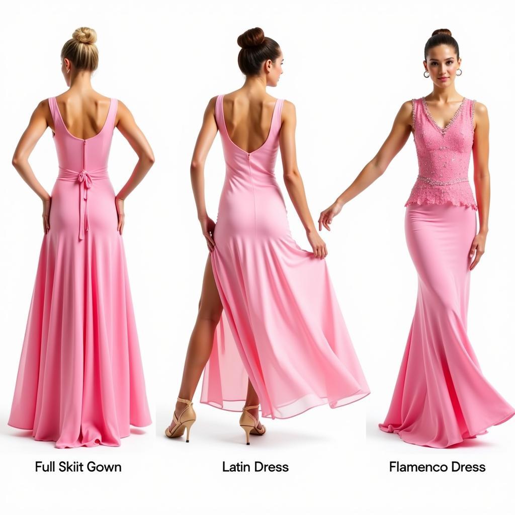 Different Styles of Pink Ballroom Dance Dresses