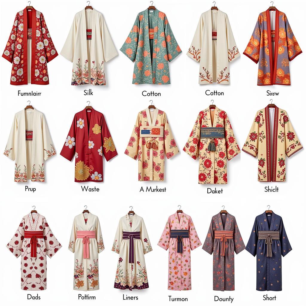 Chất liệu và họa tiết kimono thời trang