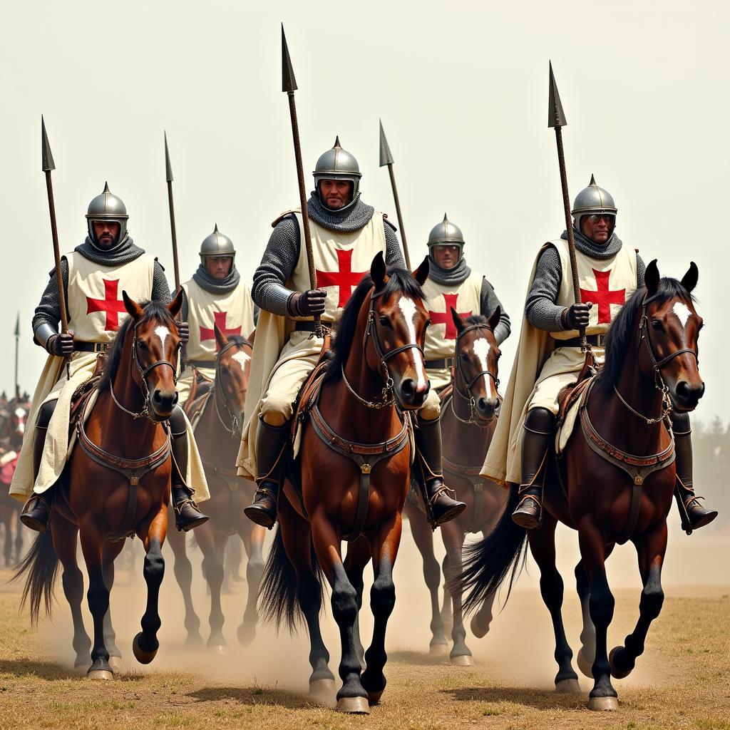 Knights Templar on horseback