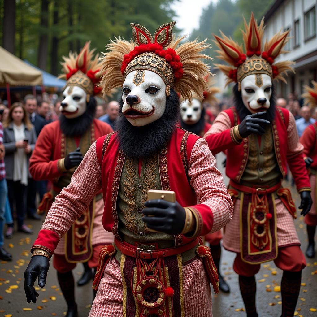 Hình ảnh Kukeri, những vũ công đeo mặt nạ trong truyền thống Bulgaria