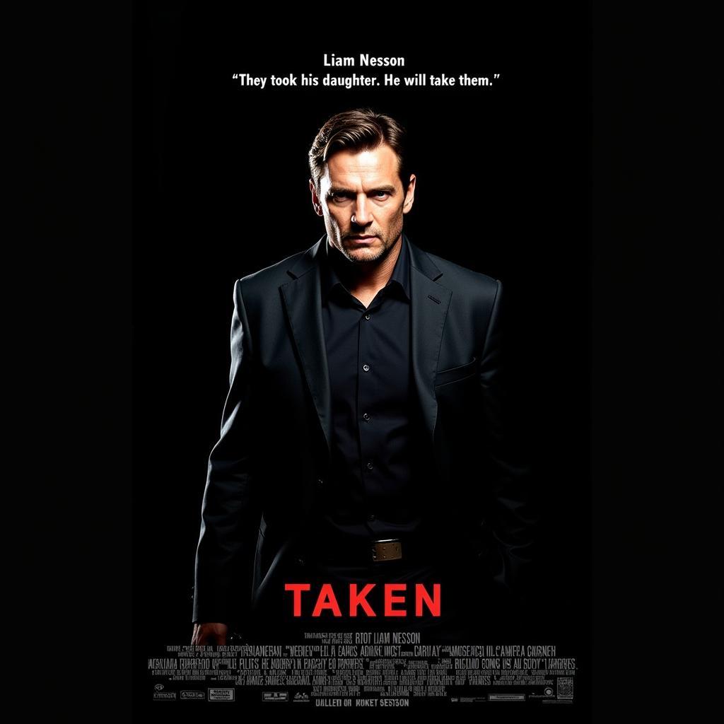 Liam Neeson on the Taken Movie Poster