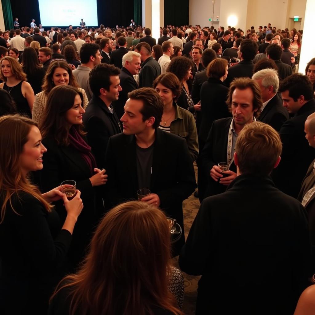 Attendees at the Los Angeles Irish Film Festival enjoying the atmosphere.