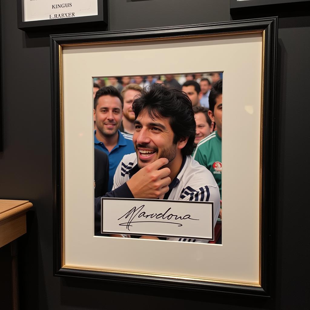 Maradona Signed Photo Display