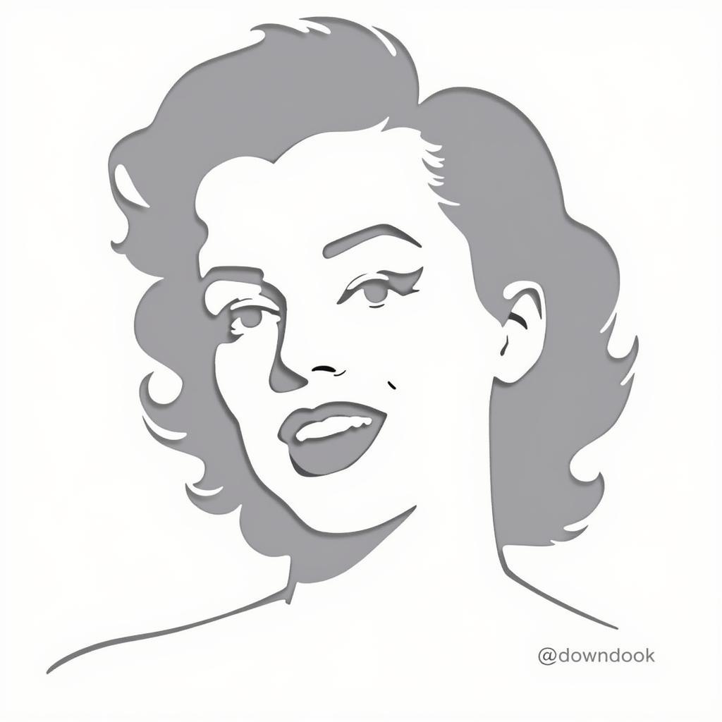 Marilyn Monroe Pumpkin Carving Stencil - Simple Design