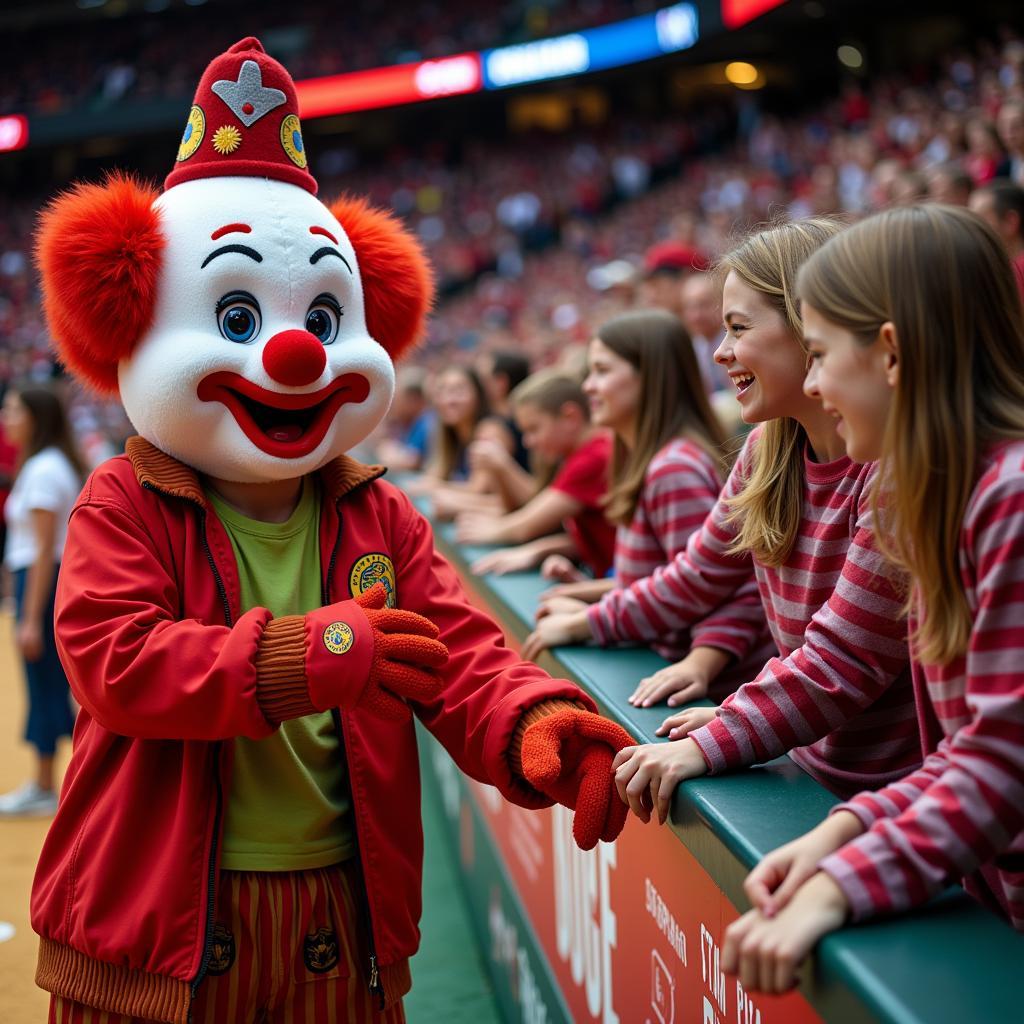 Mascot Clown Tương Tác Với CĐV