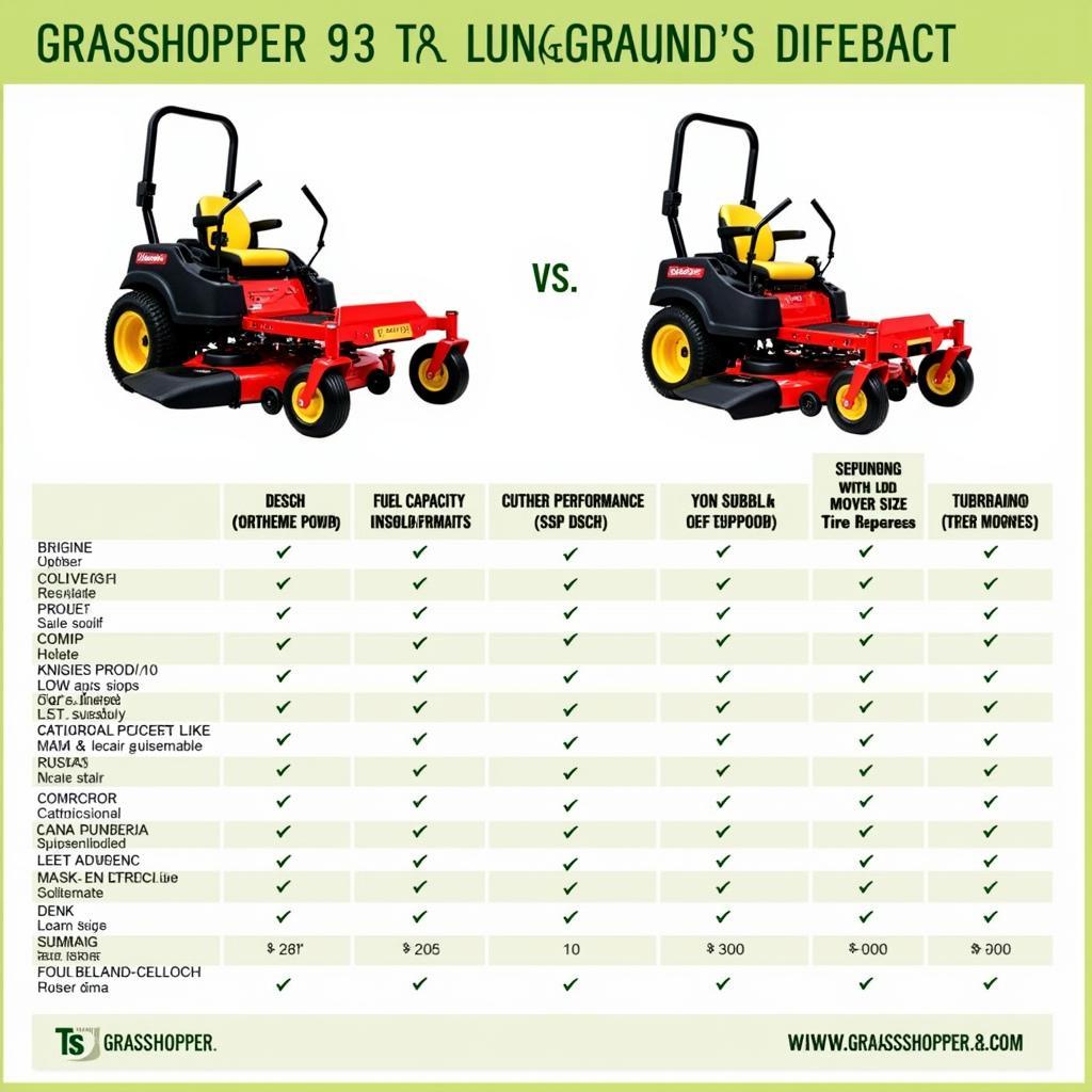 So sánh máy cắt cỏ Grasshopper 932 với các dòng máy khác