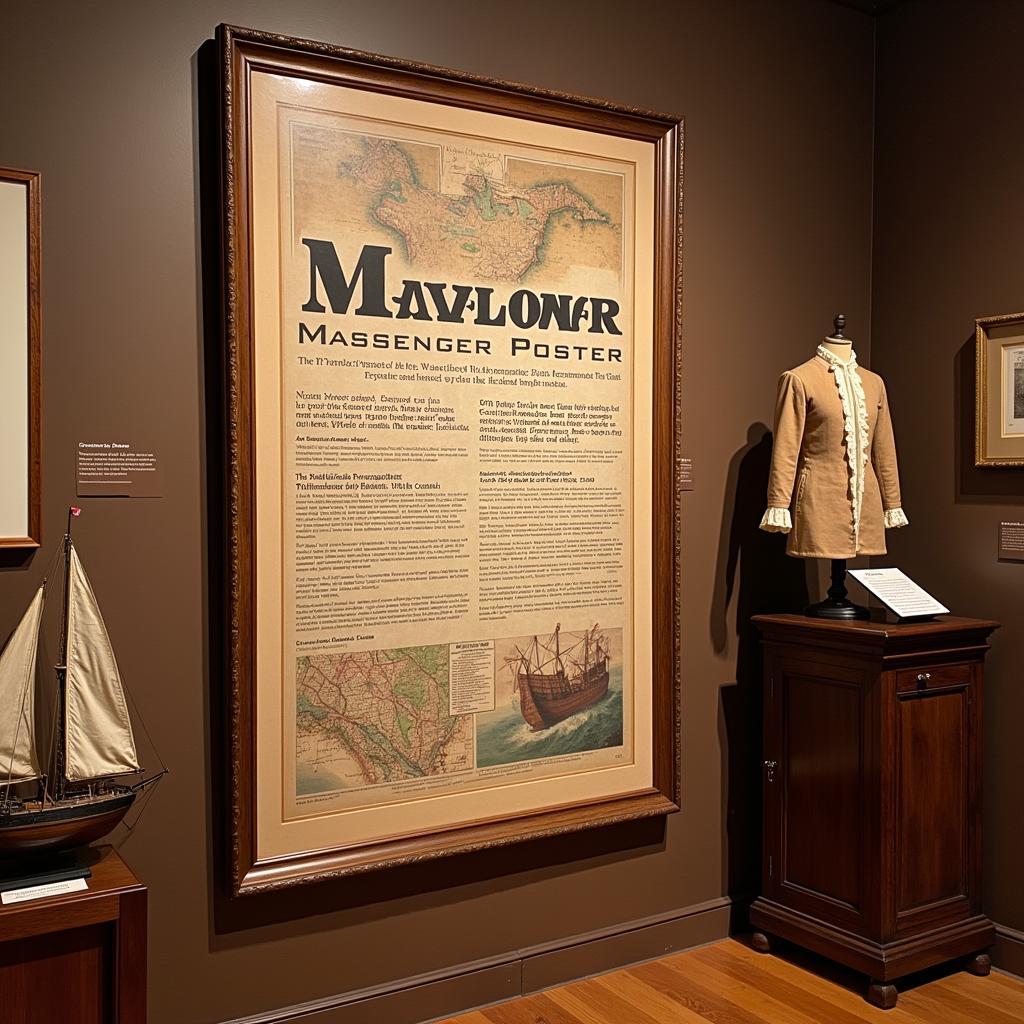 Mayflower passenger poster in museum display