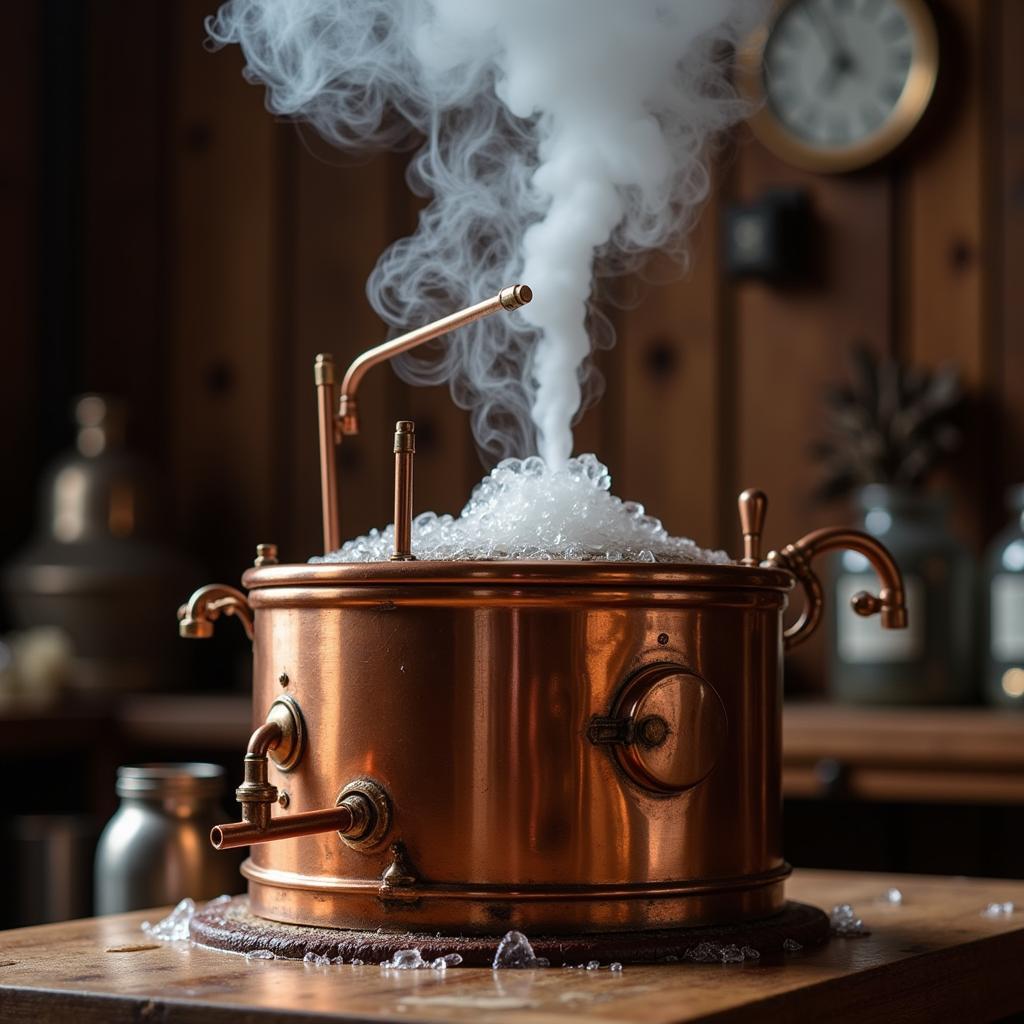 Miniature Copper Still hoạt động