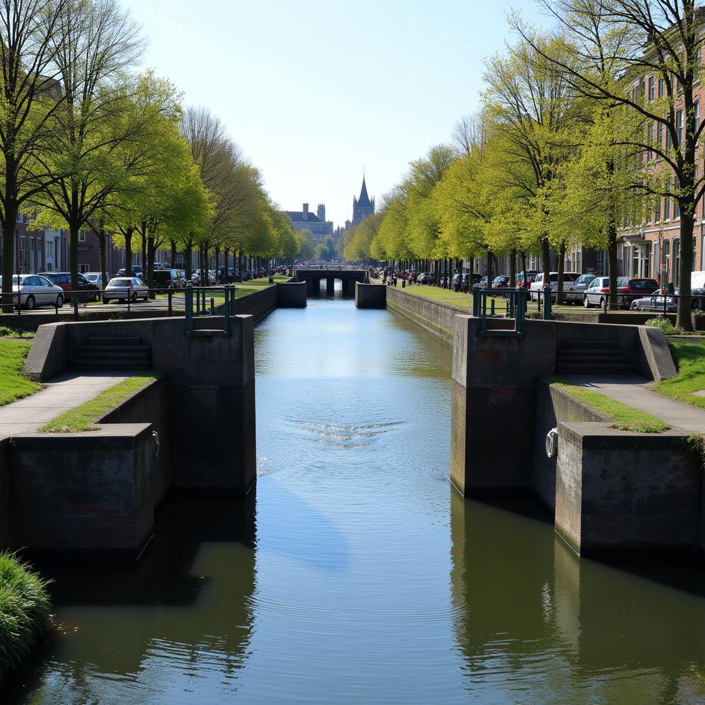 Mitre Gates in a Canal System